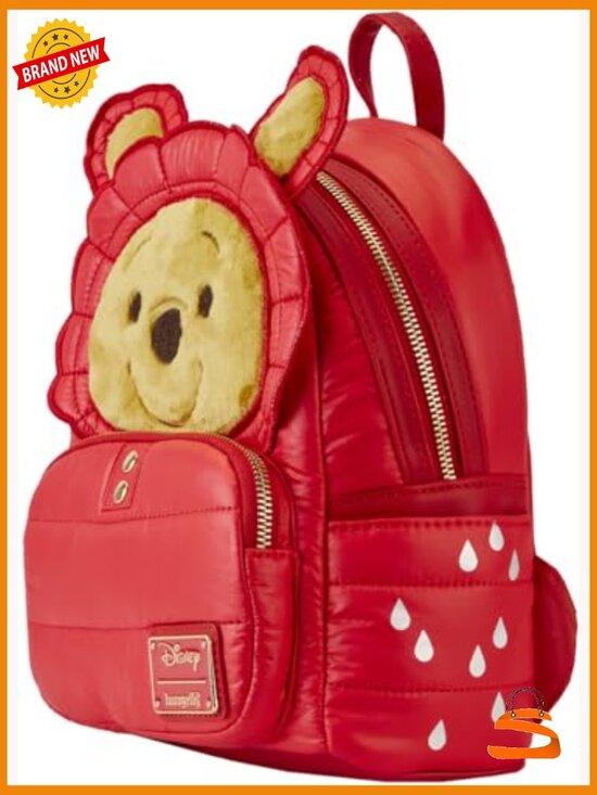 Vegan Leather Plush Puffer Backpack, Daypack, Adjustable Straps, 9x10.5x4.5 main image 6